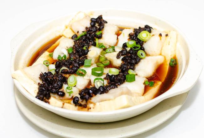Steamed Fish Slices with Tofu in Black Bean Sauce 豉汁豆腐蒸魚柳